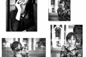 Ретро портрет. Ч/б, улица