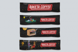 Разработка логотипа - Raketa Coffee
