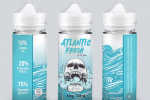 Этикетка жидкости для электронных сигарет - Atlantic fresh