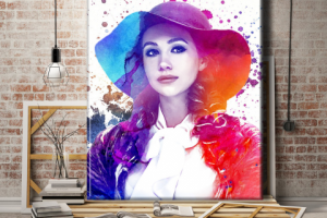 Обработка портерта в стиле Акварель, печать на холсте.