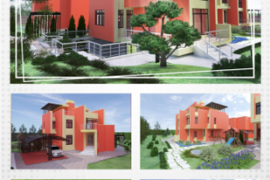 Ландшафтный дизайн  с домом в стиле модерн