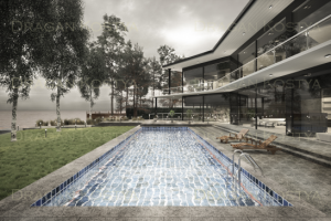 Вилла с панорамными окнами