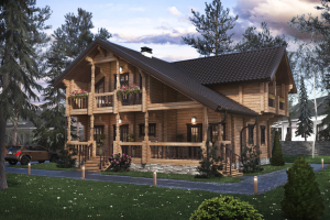 Визуализация дома из бруса