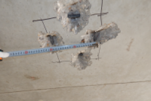 Вскрытие защитного слоя бетона для определения армирования