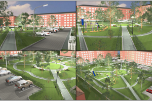 Визуализация благоустройства двора