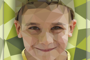 Low poly portrait of a boy