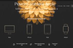 Сайт по ремонту техники Apple