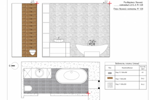 Раскладка плитки, ванная комната