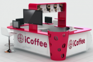 дизайн островка "I coffe"в торговом центре.Екатеринбург