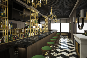 Дизайн-проект бара с игровыми комнатами