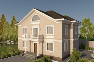 Дизайн-проект фасада дома в Тярлево