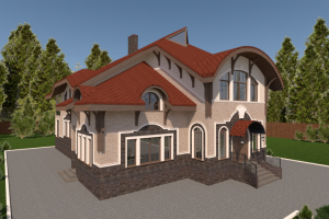 Дизайн-проект фасада дома, Ленинградская область