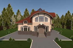 Дизайн-проект фасада дома, Ленинградская область