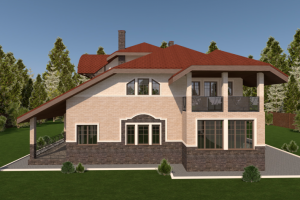 Дизайн-проект фасада дома, Ленинградская область