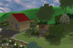 3D визуализация проекта застройки сложного  участка на склоне