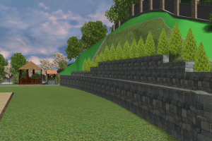 3D визуализация подпорной стенки