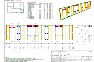 Развертка стены каркасного дома