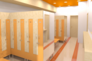 Проект фитнес клуба. г. Москва. Женская раздевалка.