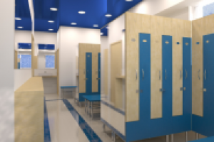 Проект фитнес клуба. г. Москва. Мужская раздевалка.