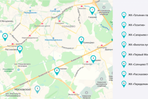 Карта Новостроек Новой Москвы