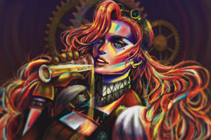 Стимпанк иллюстрация в бар