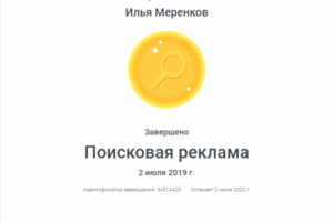 Сертификат Поисковая Реклама