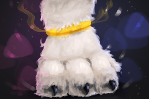 пушистая лапка с браслетом