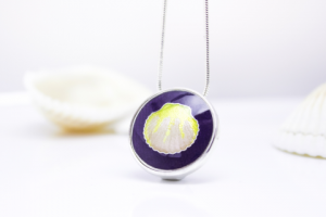 Подвеска "Ракушка". Серебро, перегородчатая горячая эмаль