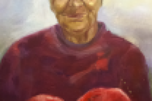 Портрет бабушки. Акрил, картон