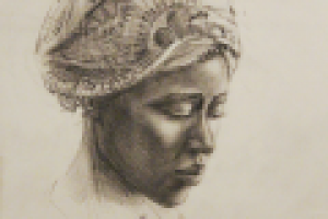 Портрет негритянки. Карандаш