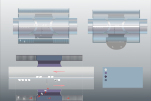 Проект тоннеля с движущейся платформой (чертеж, вектор)