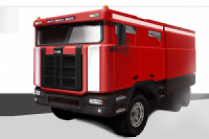 Дизайн дабл-кабины пожарной машины.рисунок сделан в PS + планшет