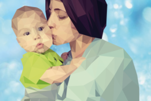 Портрет выполнен в технике Low Polly