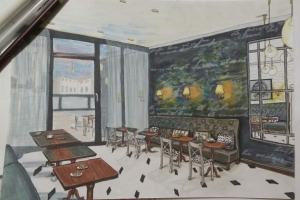 Уютное кафе, спиртовые маркеры