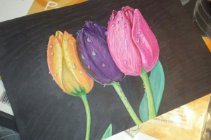 Тюльпаны, спиртовые маркеры