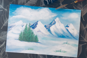 Горы, акрил