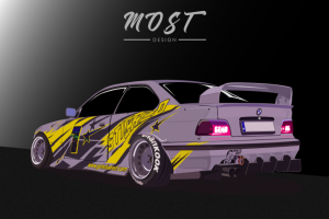 Vector illustration BMW e36 Coupe