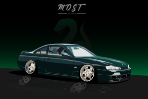 Vector illustration Nissan Silvia s14