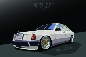 Vector illustration Mercedes-Benz w124