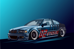 Vector illustration BMW e46 coupe M3