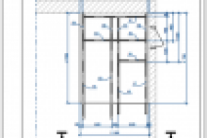Схема металлокаркаса двухмаршевой нестандартной лестницы