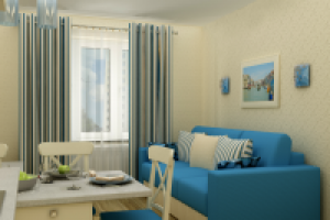 Визуализация кухни-гостиной