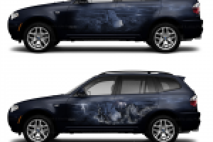 эскиз аэрографии на авто "Кракен"