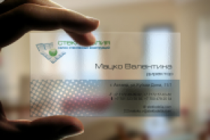 Визитка директора салона стеклянных конструкций "СТЕКЛОДЕЛИЯ"