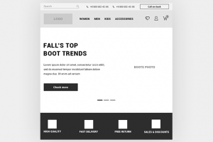 Планшетная версия магазина "Classy Shoe"