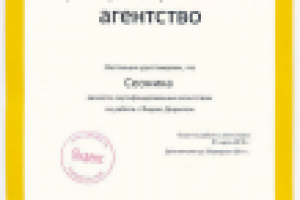 Сертификат Yandex Direct