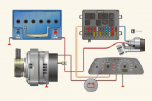 Схема системы зарядки батареи (векторная графика)