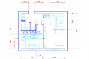 План  1 комнатной квартиры площадью 29 кв метров
