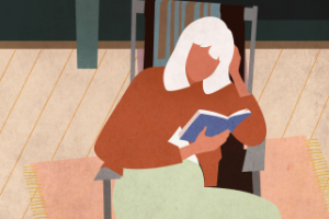 Иллюстрация Девушка читает книгу