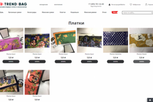 Наполнение сайта trendbagnew.ru на Webasyst